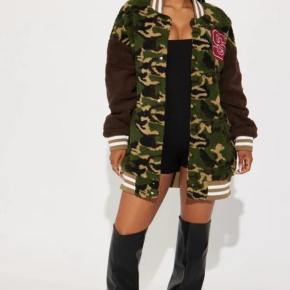 Camo Varsity Bomber Jacket - Picture 4 of 8